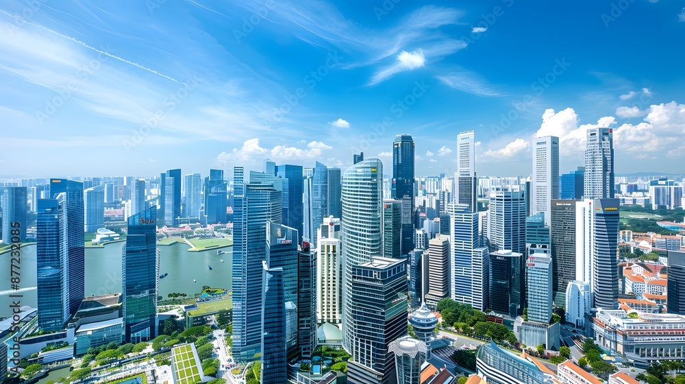 Fototapeta premium Singapore Skyline Aerial View