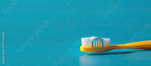 A yellow toothbrush with to...