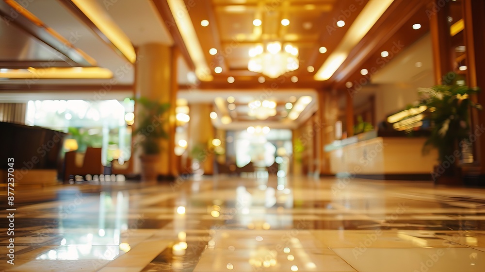Abstract Blurred Interior of Hotel Lobby, Elegant Modern Background Abstract Blurred Interior of Hotel Lobby, Elegant Modern Background