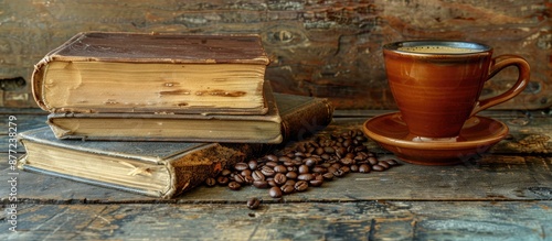 An old book rests on a wood...