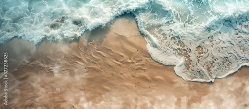 Top view of a sandy beach c...