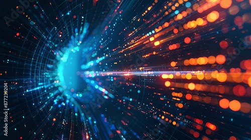 Wallpaper Mural Abstract Futuristic Data Technology Business Background Torontodigital.ca