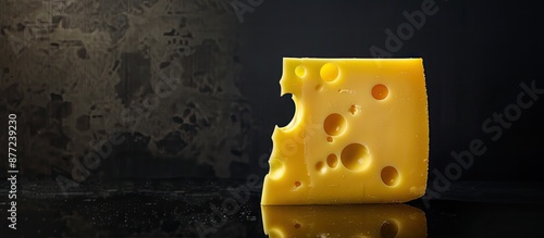 Large yellow cheese with ho...