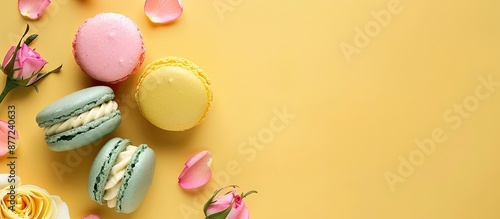 Top view of pastel colored ...