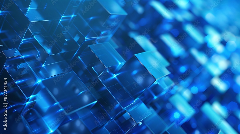 Blue Geometric Shape Abstract Technology Background - Modern Digital Design Concept with Dynamic Patterns and Futuristic Elements Blue Geometric Shape Abstract Technology Background - Modern Digital Design Concept with Dynamic Patterns and Futuristic Elements