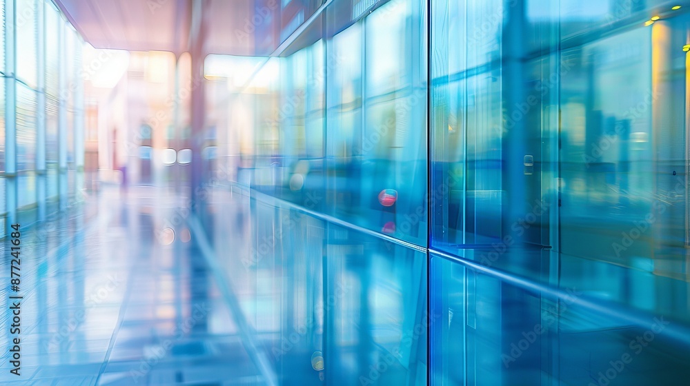 Abstract Blurred Glass Wall in Urban Cityscape Abstract Blurred Glass Wall in Urban Cityscape