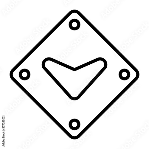 Down Chevron Vector Line Icon