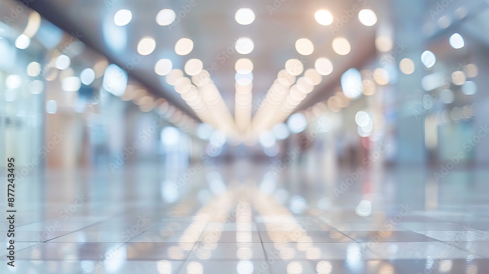 Blurred Bokeh Background of Exhibition Hall - Modern White Interior, Business Trade Show Abstract Blurred Bokeh Background of Exhibition Hall - Modern White Interior, Business Trade Show Abstract
