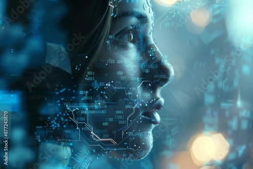 Wallpaper Mural Human and AI Integration Conceptual Illustration Torontodigital.ca