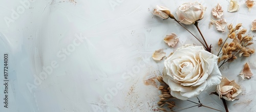 White rose and dried flower...