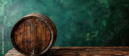 Wooden barrel and worn oak ...