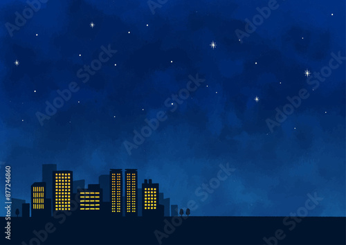 星空と街並み
