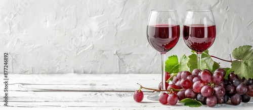 Red wine glasses and grapes...