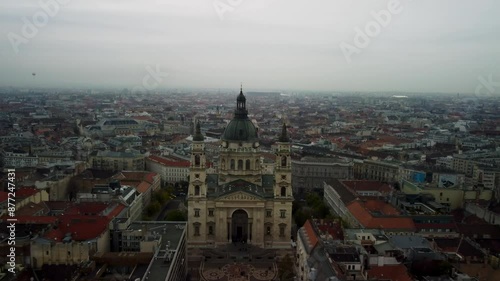 Wallpaper Mural Aerial drone view of Saint Stephen cathedral in Budapest, Hungary.  St. Stephen's Basilica Torontodigital.ca