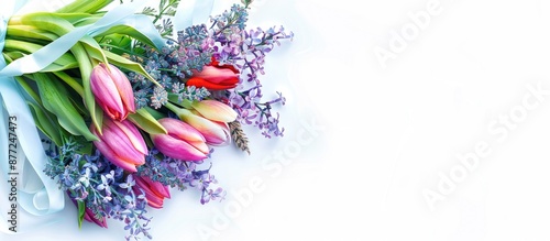 A bouquet of tulips and lil...