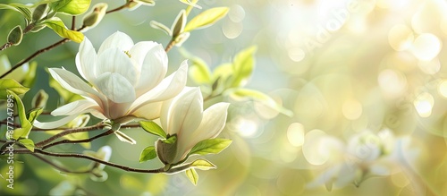 Spring background with a wh...