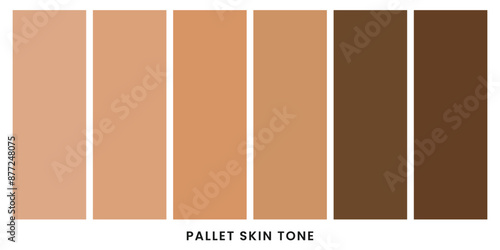 Vector illustration of human skin tone color palette set isolated on transparent background. Art design. Abstract concept graphic element for cosmetics