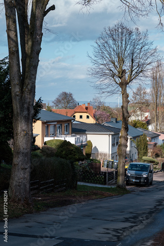 Obraz na płótnie Houses of a village in Bleicherode, Thuringen, Germany. w salonie