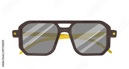 Modern male hipster eyewear with protective lens cartoon design isolated vector illustration