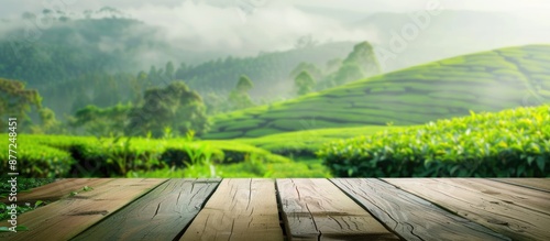 Wooden table top featuring ...