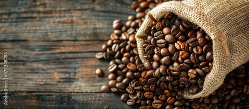 Roasted coffee beans in a b...