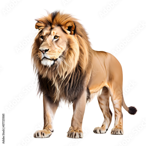 Asian lion png, Ai generated