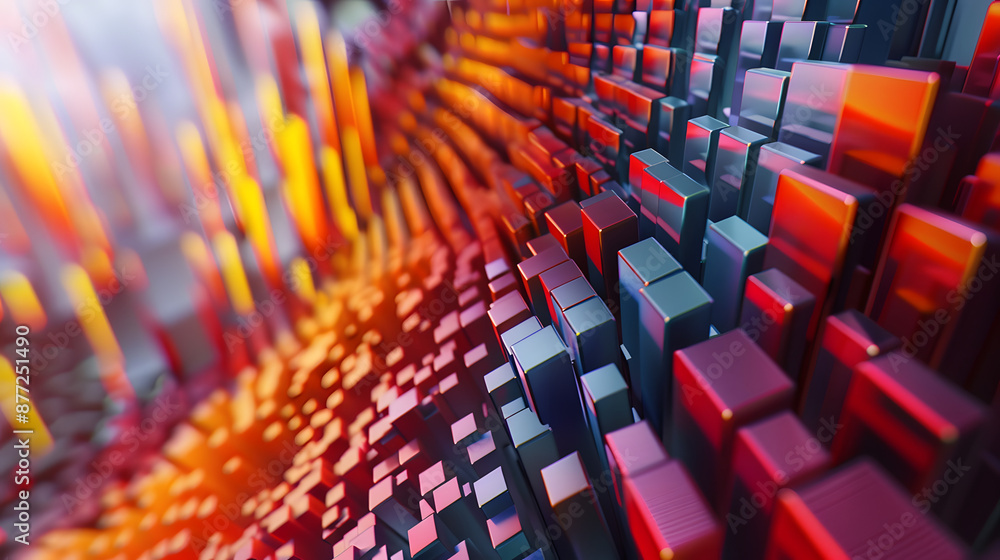Obraz premium 3d render of colorful deatailed shape. Dynamic futuristic background.