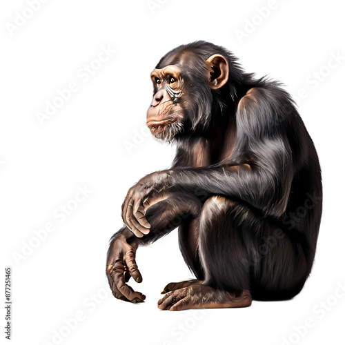 Common chimpanzee png, AI Generated photo