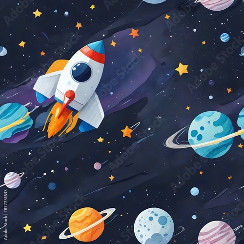 Space Exploration: A Seamless Pattern