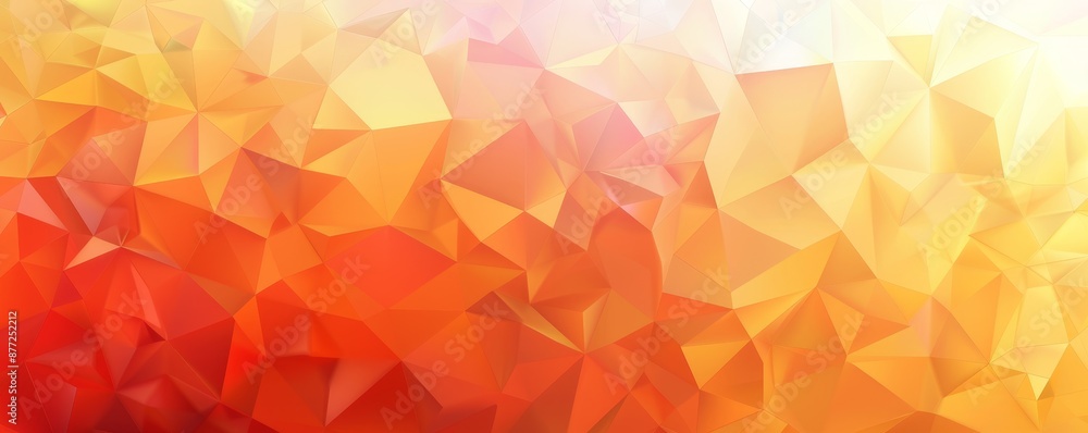 Vibrant Low Poly Geometric Abstract Art with Warm Gradient Patterns on White Background for Creative Designs and Copy Space Usage Vibrant Low Poly Geometric Abstract Art with Warm Gradient Patterns on White Background for Creative Designs and Copy Space Usage