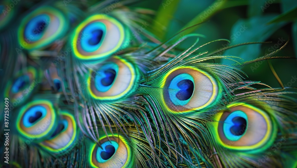 Obraz premium Peacock Feathers Close-Up