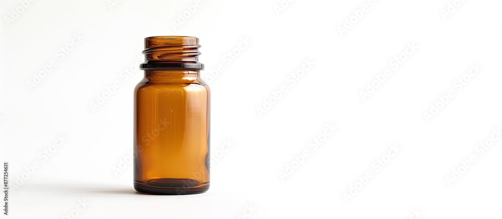 Amber bottle capsule on a white background provides ample copy space for text Amber bottle capsule on a white background provides ample copy space for text