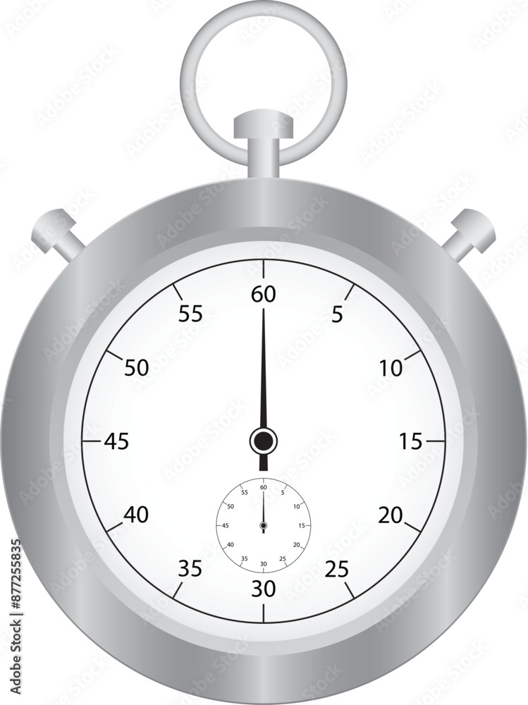 Metallic Mechanical Stopwatch Illustration Metallic Mechanical Stopwatch Illustration