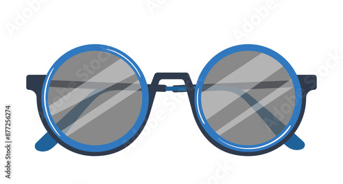 Round sunglasses fashionable optical goggles personal accessory isolated vector illustration