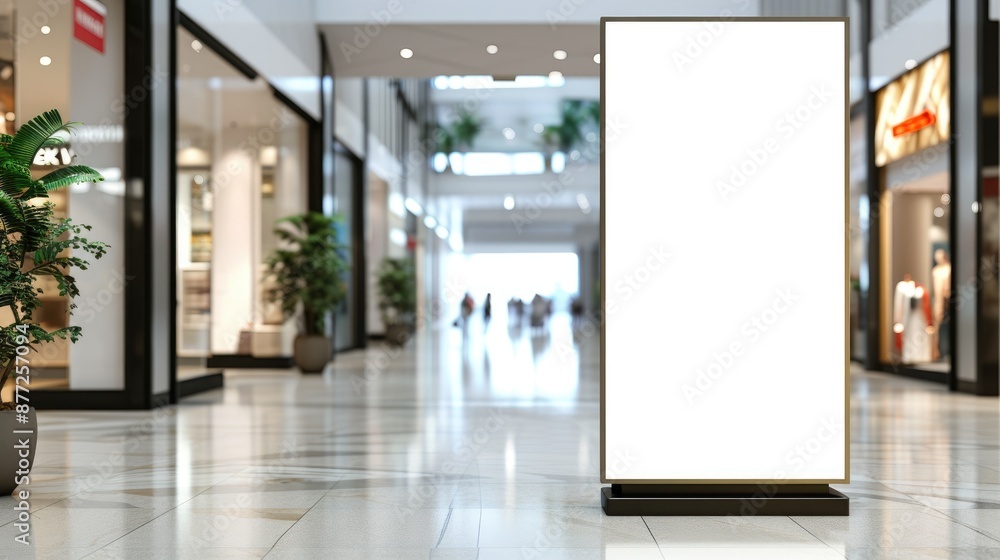Empty Mockup Poster Stand for Marketing in Urban Mall Empty Mockup Poster Stand for Marketing in Urban Mall