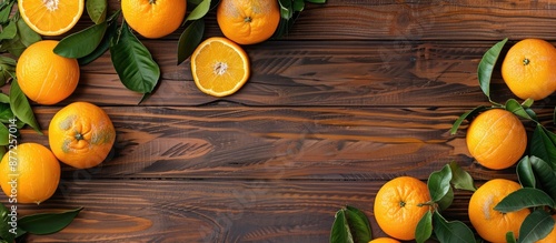 Top view of fresh oranges d...