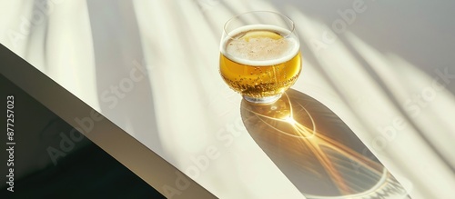 A glass of beer resting on ...