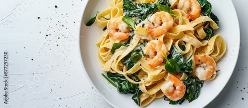 Delicious fettuccine spinac...