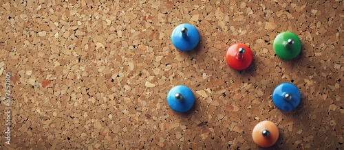 Sticky note with thumbtacks...