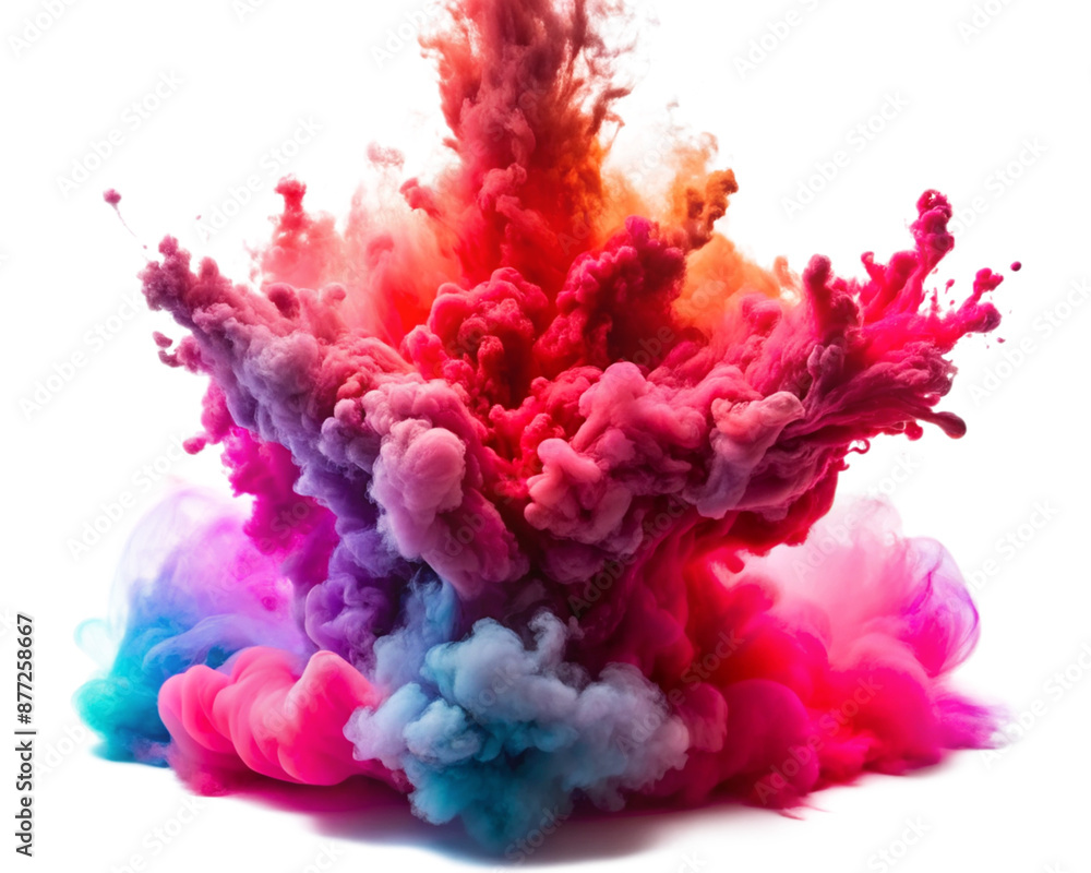 Obraz premium Rainbow smoke with white background for your design isolated background