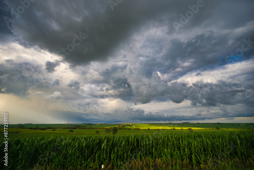 Stormy skies in rural countryside