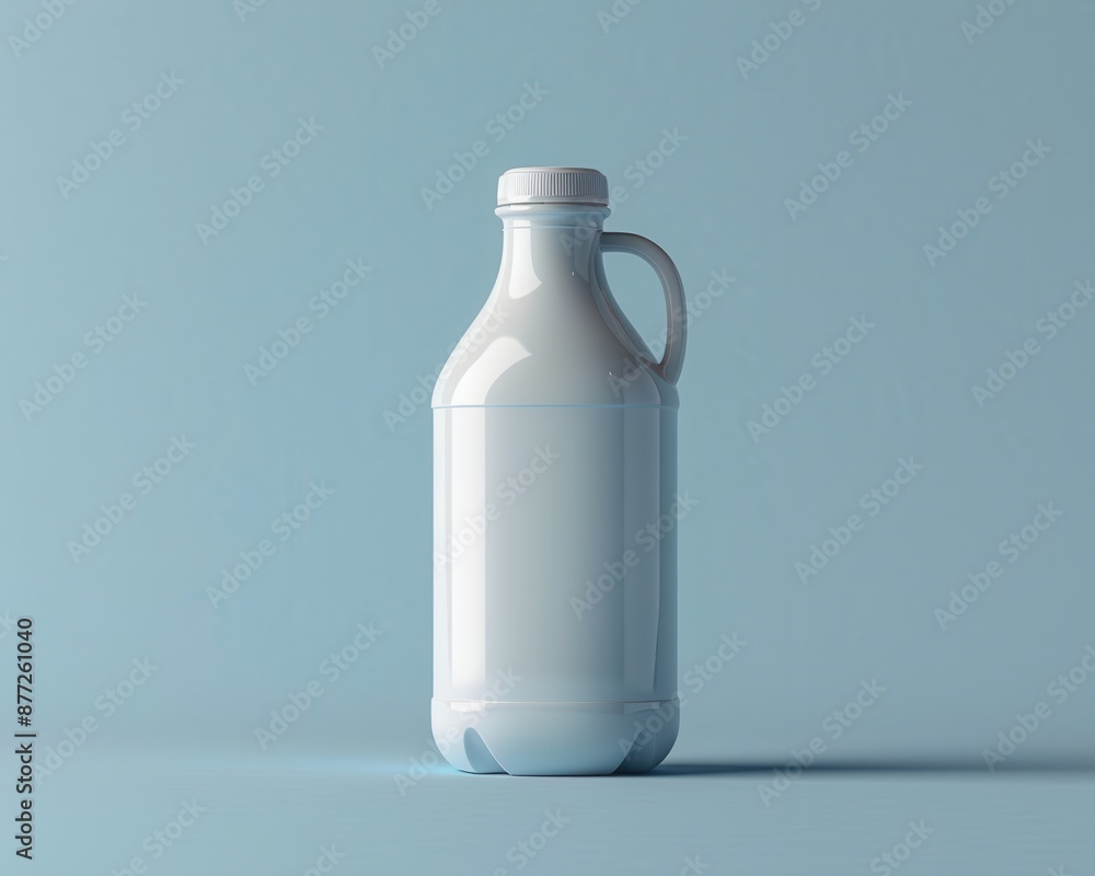 Modern Plastic Milk Jug Mockup on Light Blue Background Modern Plastic Milk Jug Mockup on Light Blue Background