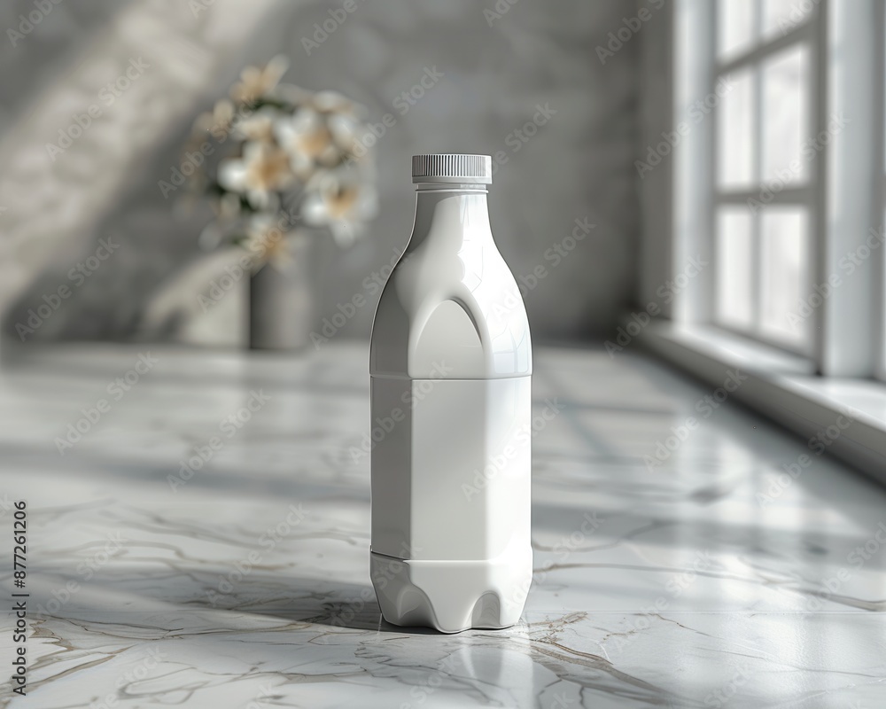 Modern Milk Carton Mockup on White Background for Branding and Nutrition Information Design Modern Milk Carton Mockup on White Background for Branding and Nutrition Information Design