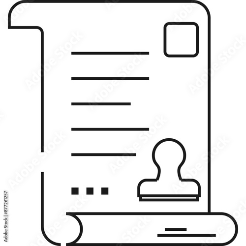 Notary Line Icon