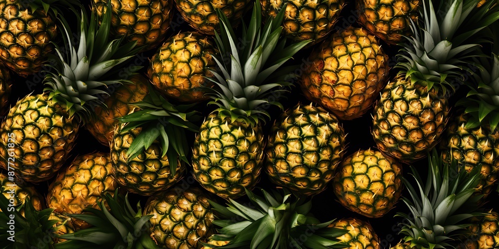 Fresh yellow tropical exotic fruit pineapples texture decoration Fresh yellow tropical exotic fruit pineapples texture decoration