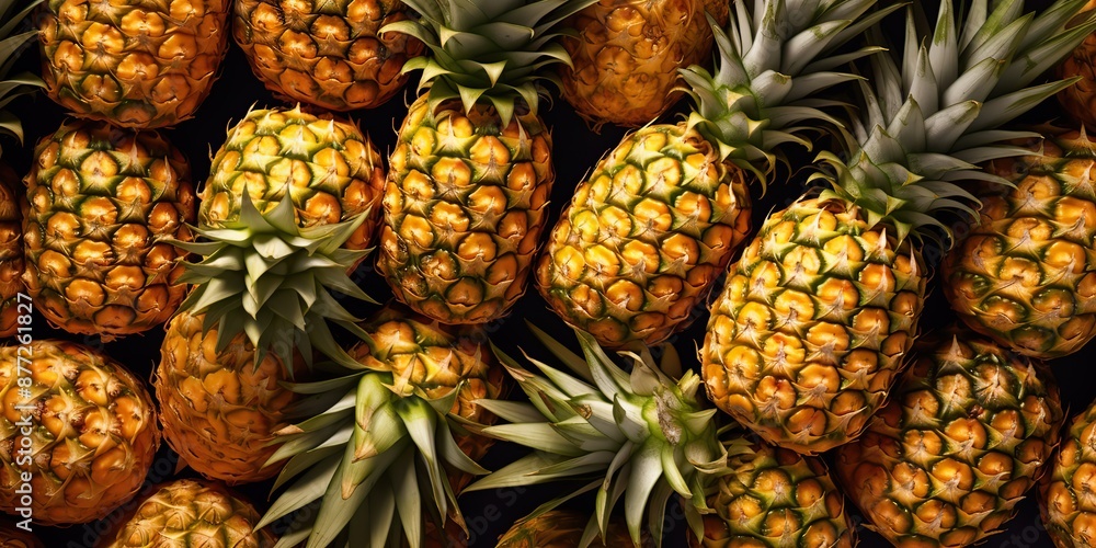 Fresh yellow tropical exotic fruit pineapples texture decoration Fresh yellow tropical exotic fruit pineapples texture decoration