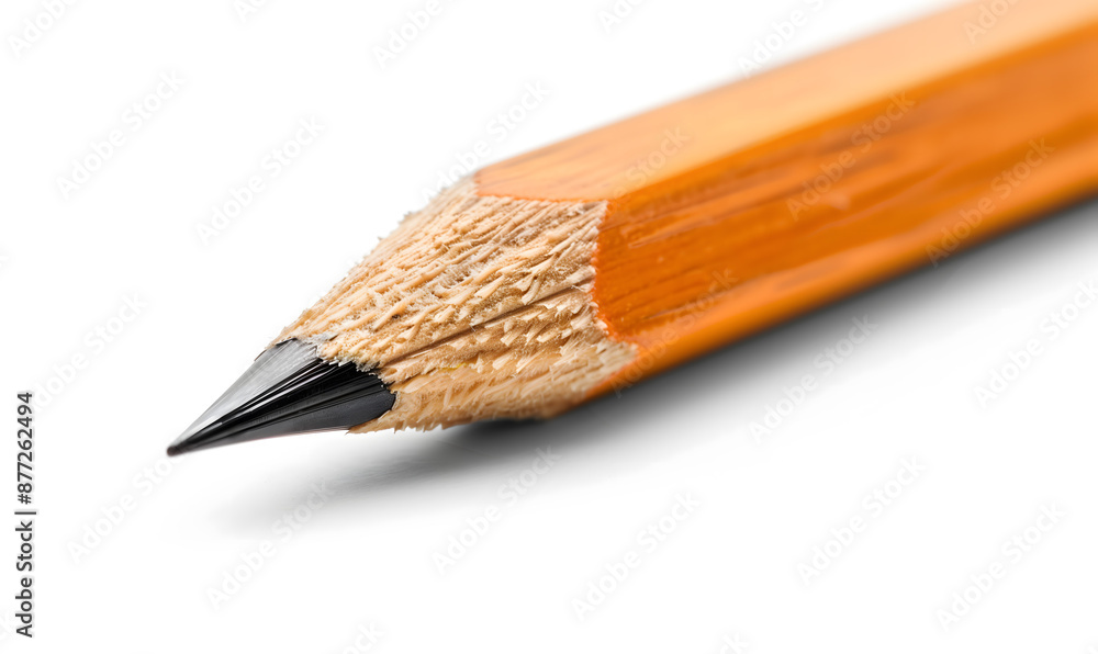 Fototapeta premium Sleek Orange Pencil Isolated on a White Background