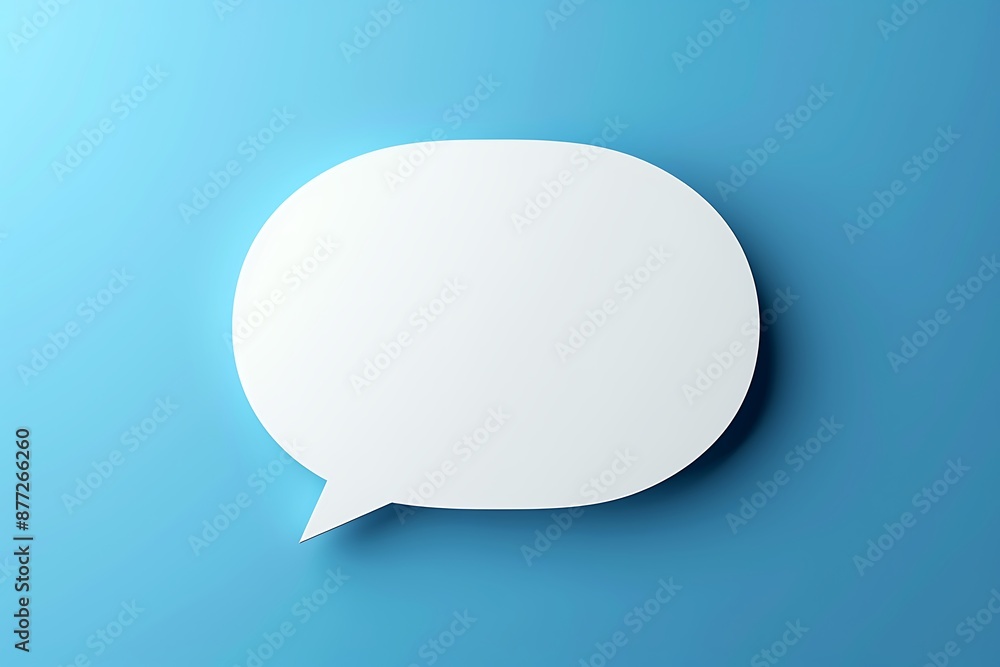 mockup the blank white speech bubble on a blue background for your text. mockup the blank white speech bubble on a blue background for your text.