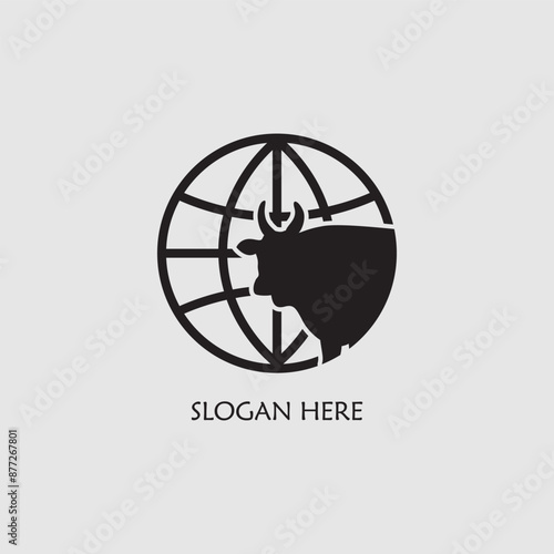 World cows logo icon vector graphic illustration on background