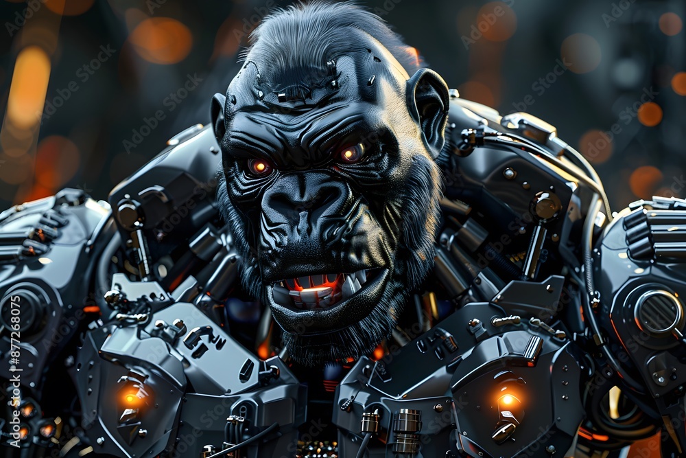 Fototapeta premium Angry robot gorilla